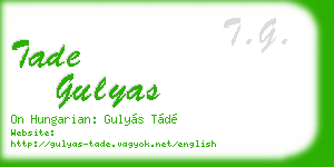 tade gulyas business card