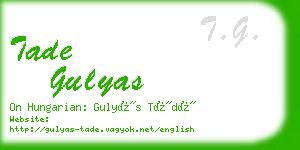 tade gulyas business card